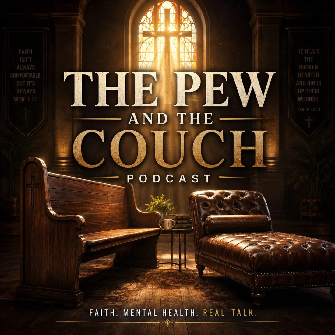The Pew and the Couch podcast logo